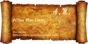 Albu Mariann névjegykártya