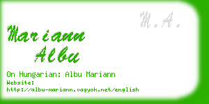 mariann albu business card